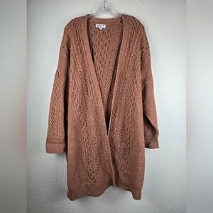 Nili‎ Lotan Rich Brown Cable Knit Cardigan
